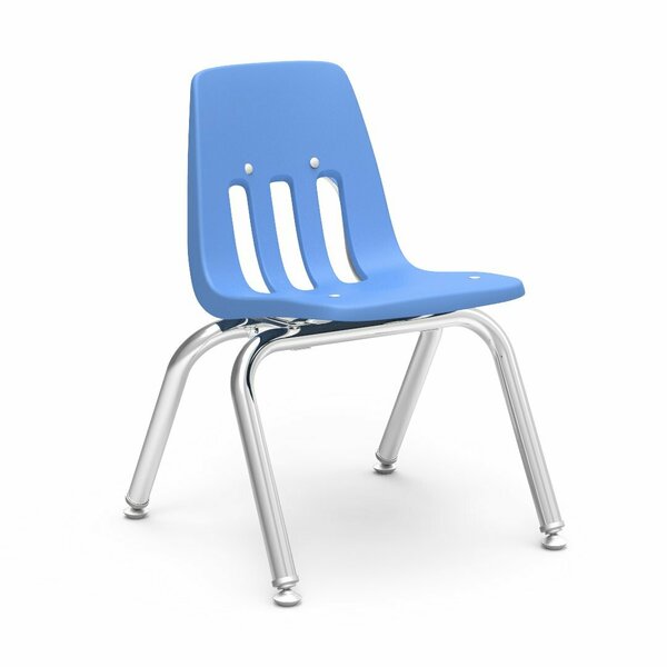 Virco 9000 Series 12" Classroom Chair, Preschool - 1st Grade with Nylon Glides - Sky Blue Seat 9012